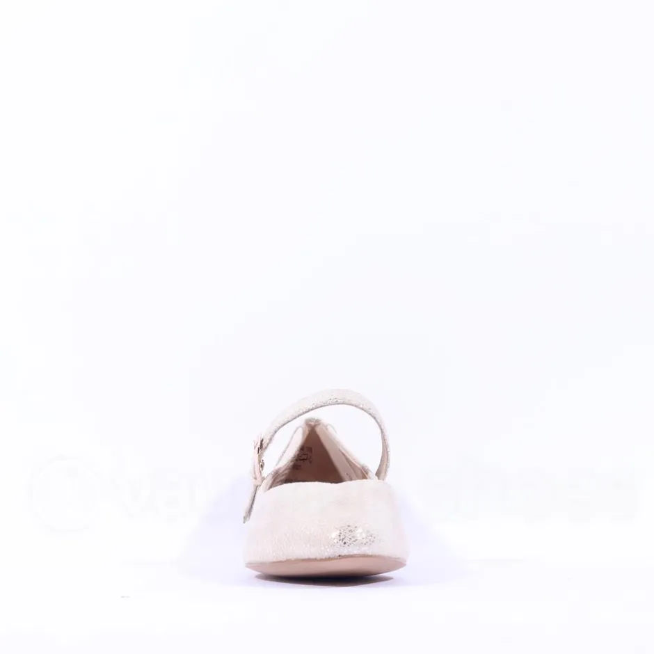 Women Caprice Alisa Low Strap Shimmer Pump - Light Gold