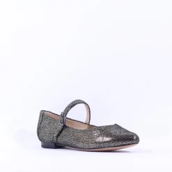 Women Caprice Alisa Low Strap Shimmer Pump - Black Gold