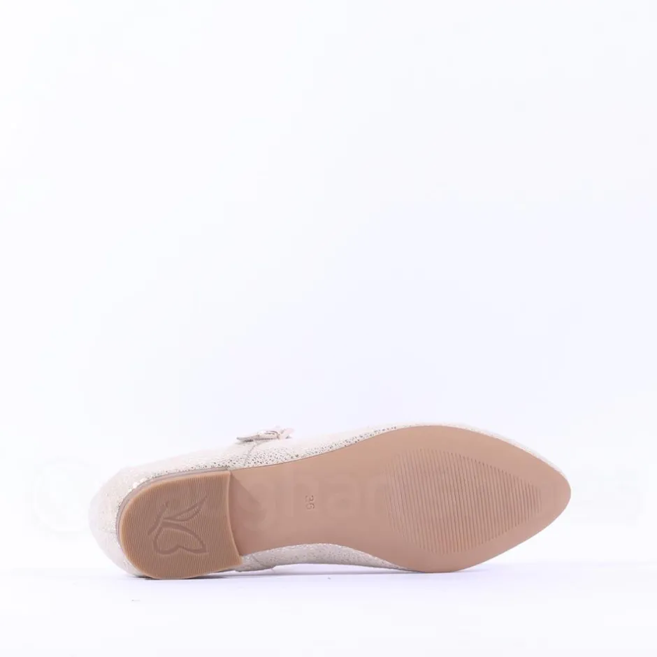 Women Caprice Alisa Low Strap Shimmer Pump - Light Gold