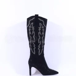 Women Una Healy All I Want Knee High Boot - Black Sparkle