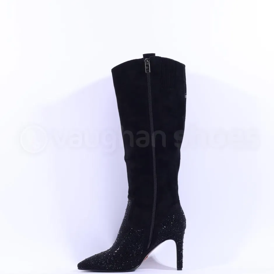 Women Una Healy All I Want Knee High Boot - Black Sparkle