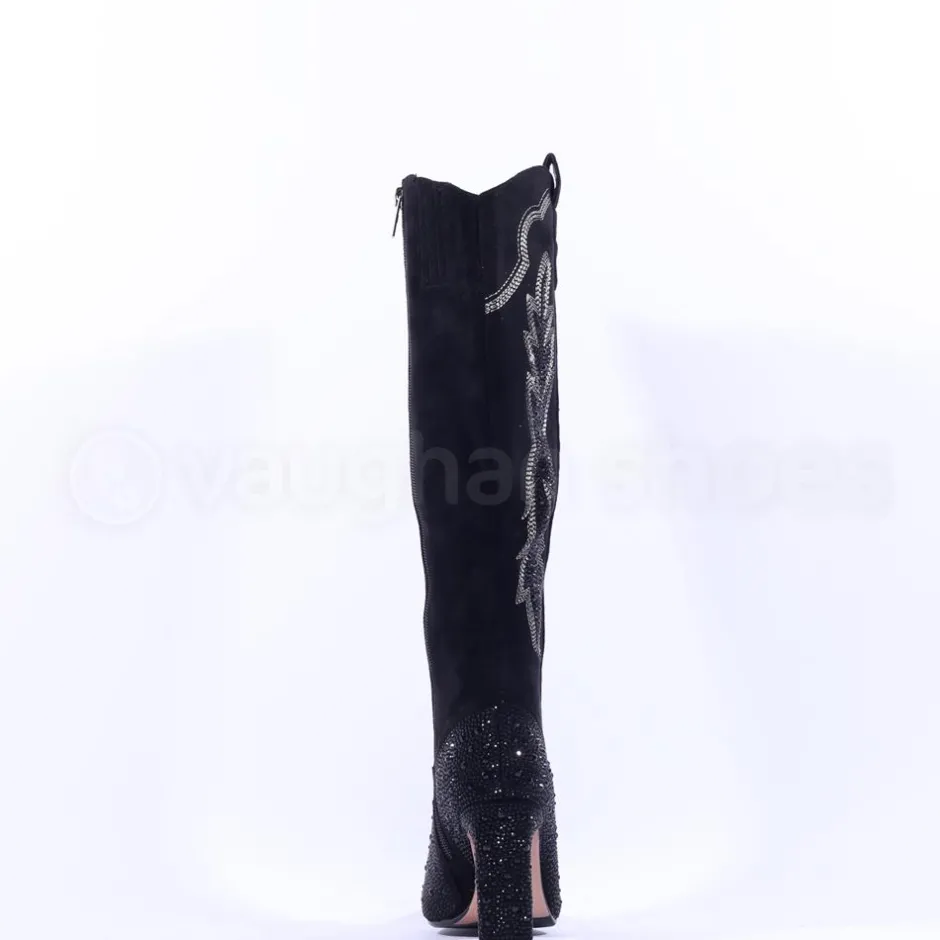 Women Una Healy All I Want Knee High Boot - Black Sparkle