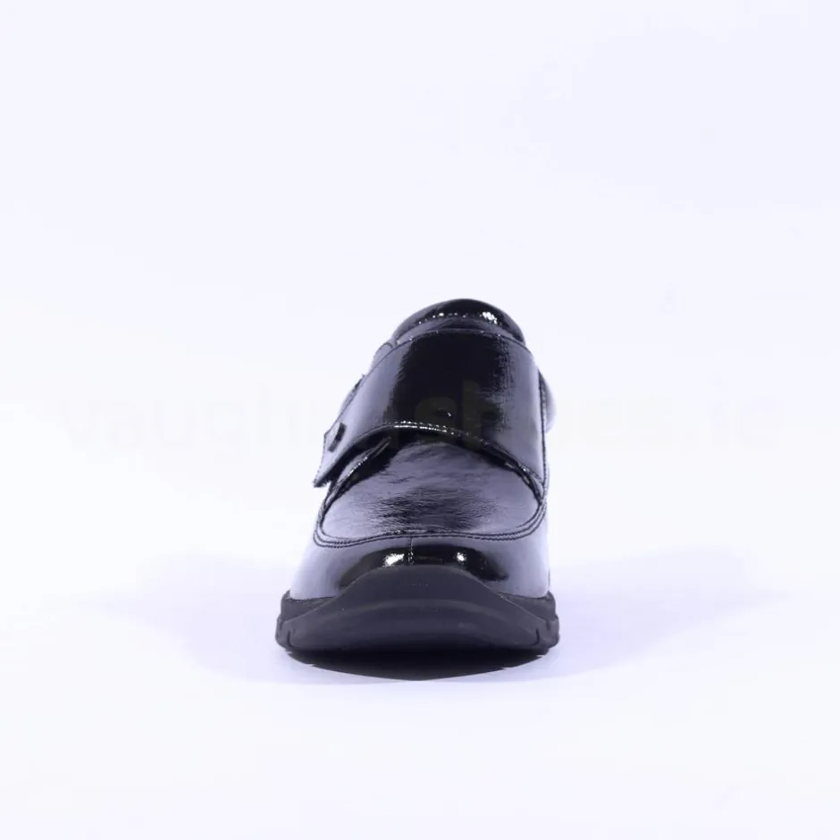 Women Caprice Allie Velcro Strap Comfort Shoe - Black Patent