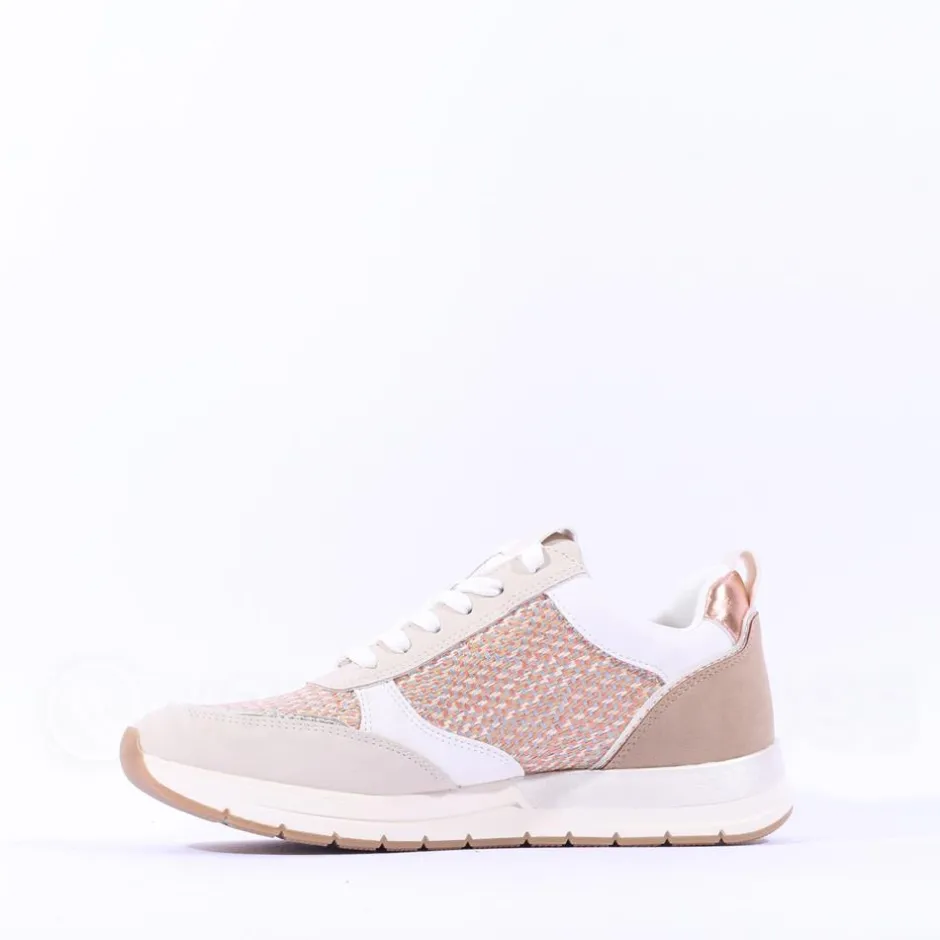 Women Tamaris Almina Multi Side Zip Trainer - Ivory Structure