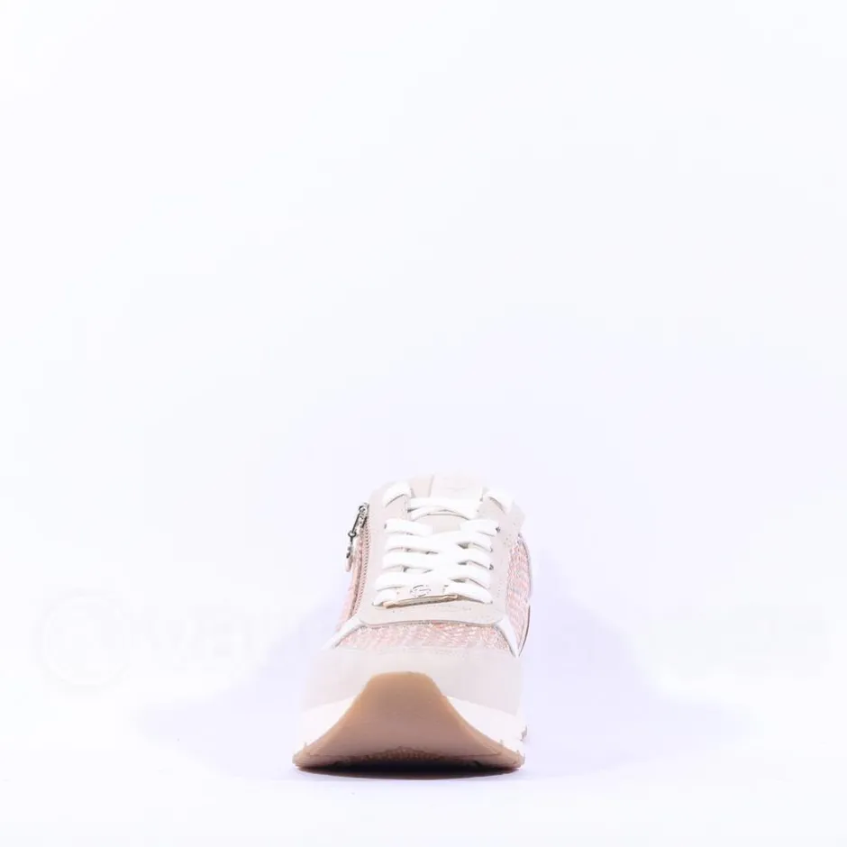 Women Tamaris Almina Multi Side Zip Trainer - Ivory Structure