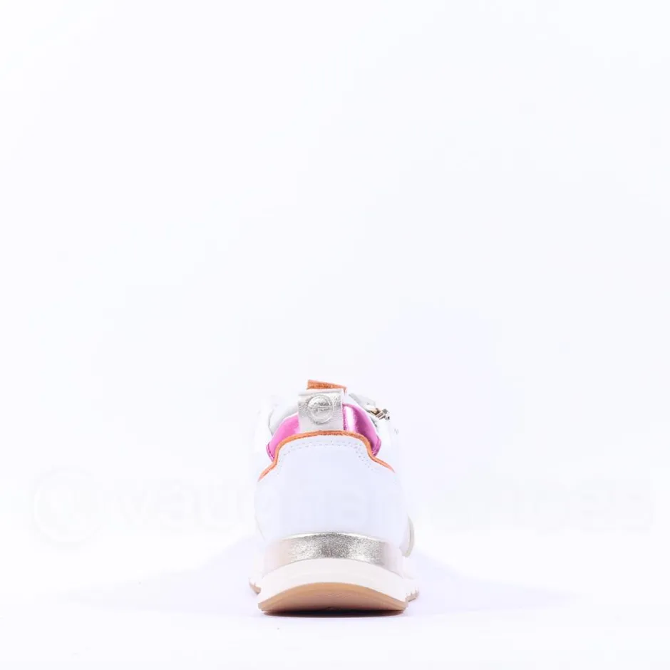 Women Tamaris Almina Multi Side Zip Trainer - White Gold Combi
