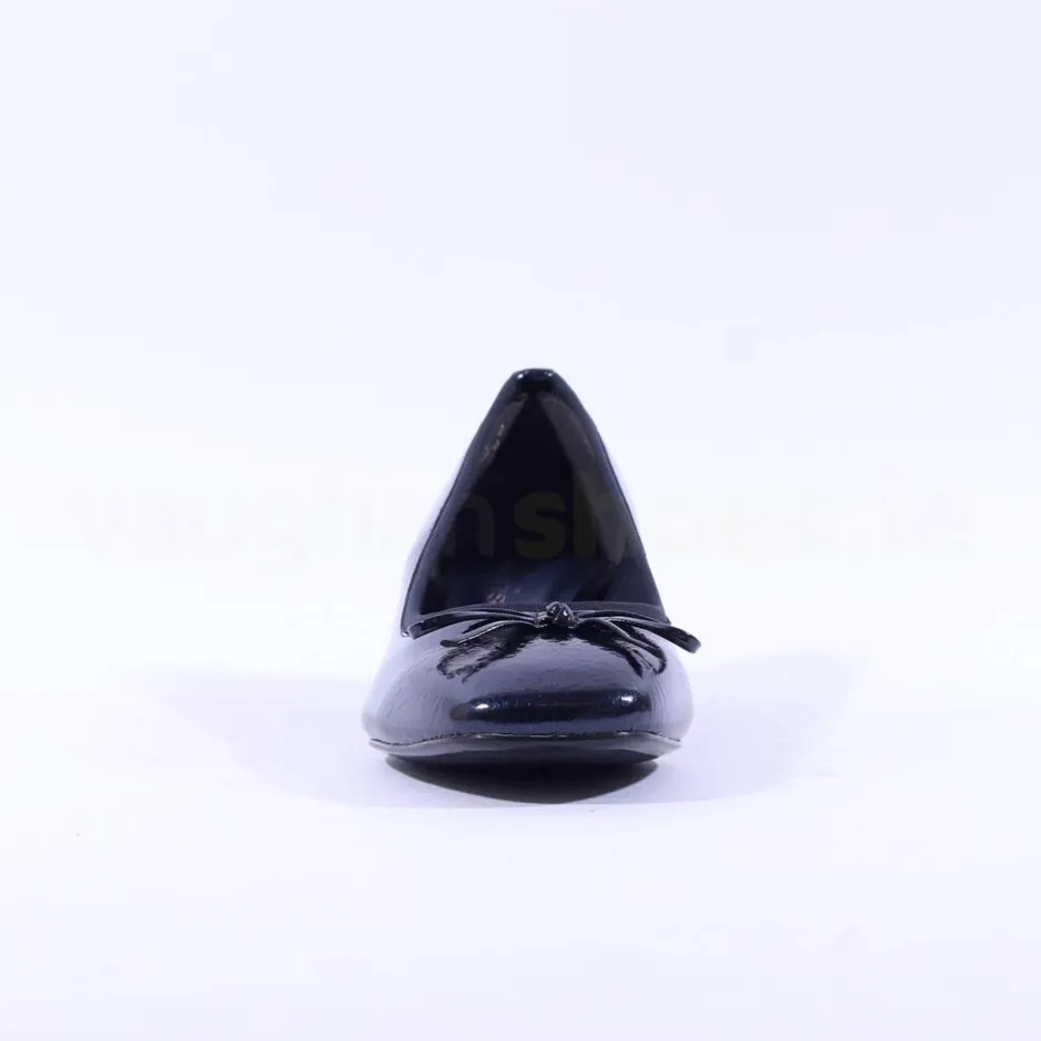 Women Tamaris Almira Bow Tie Block Heel Pump - Navy Patent