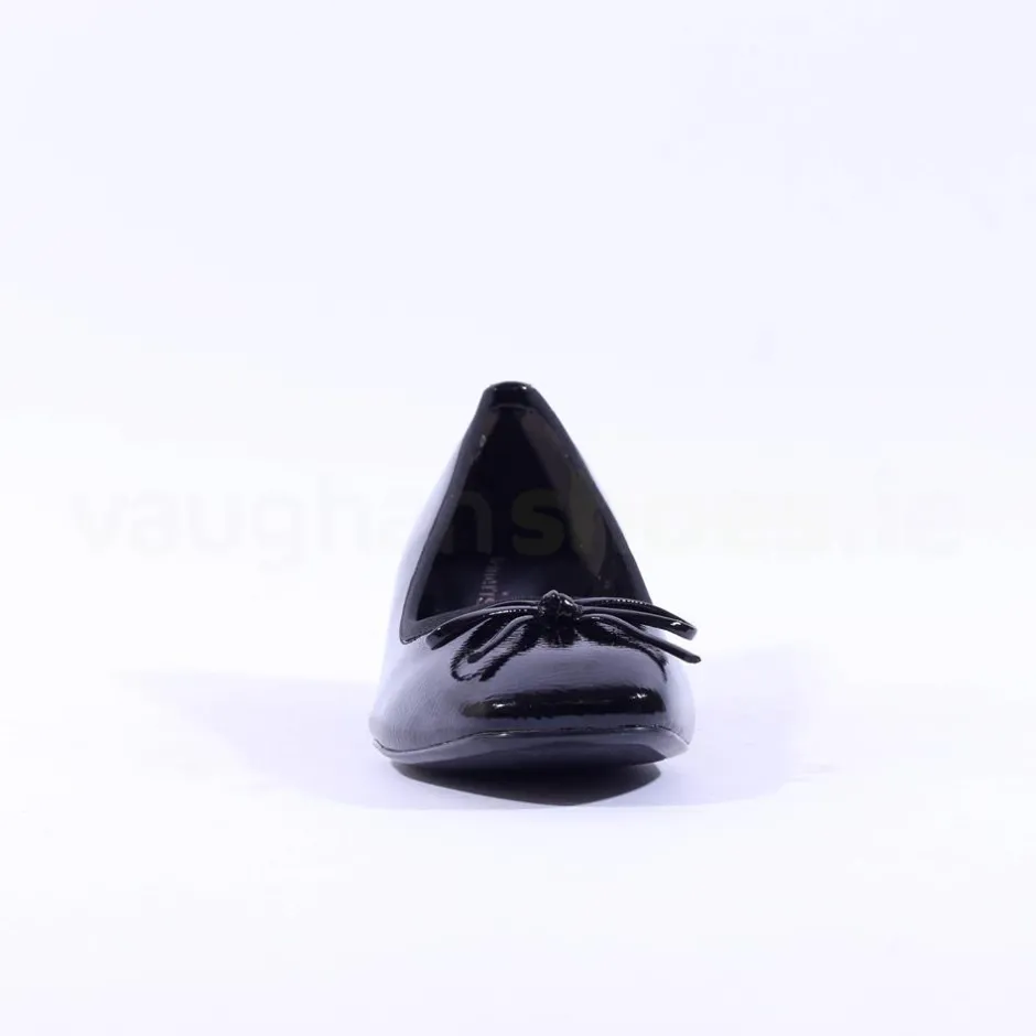Women Tamaris Almira Bow Tie Block Heel Pump - Black Patent