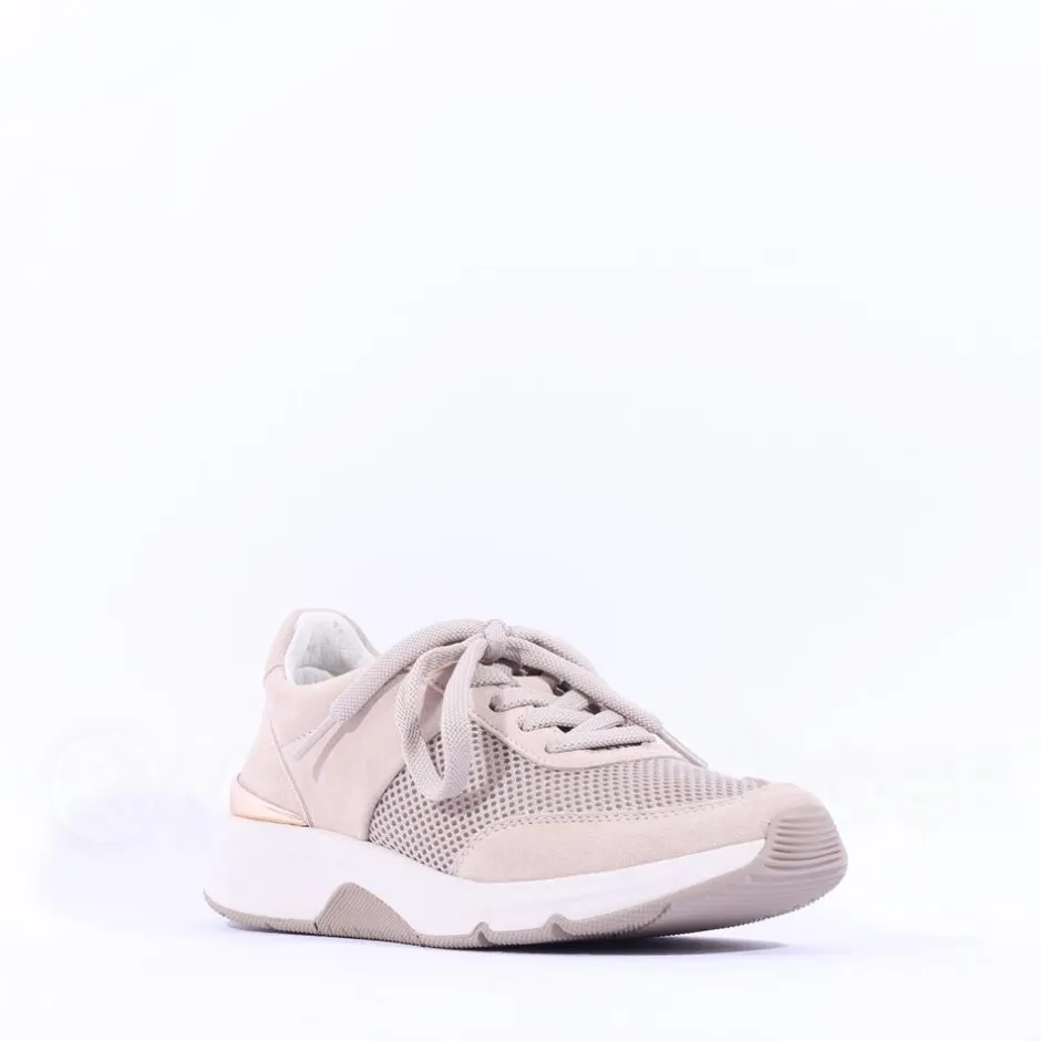 Women Gabor Aloe Rolling Soft Mesh Trainer - Beige Gold