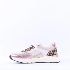 Women Tamaris Altina Multi Laced Trainer - Pink Leopard