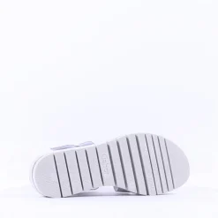 Women Gabor Amarillo Ring Buckle Platform Sand - Silver Leather