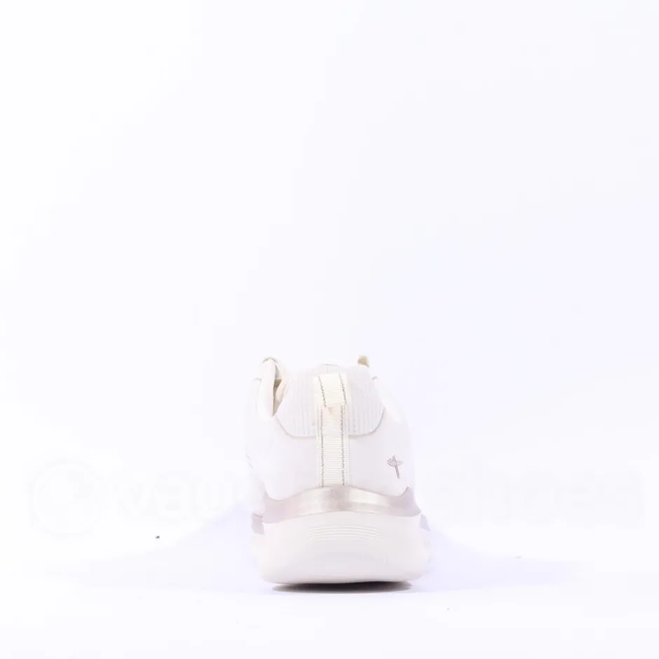 Women Tamaris Amelie Athleisure Wedge Trainer - Off White Gold