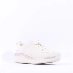 Women Tamaris Amelie Athleisure Wedge Trainer - Off White Gold