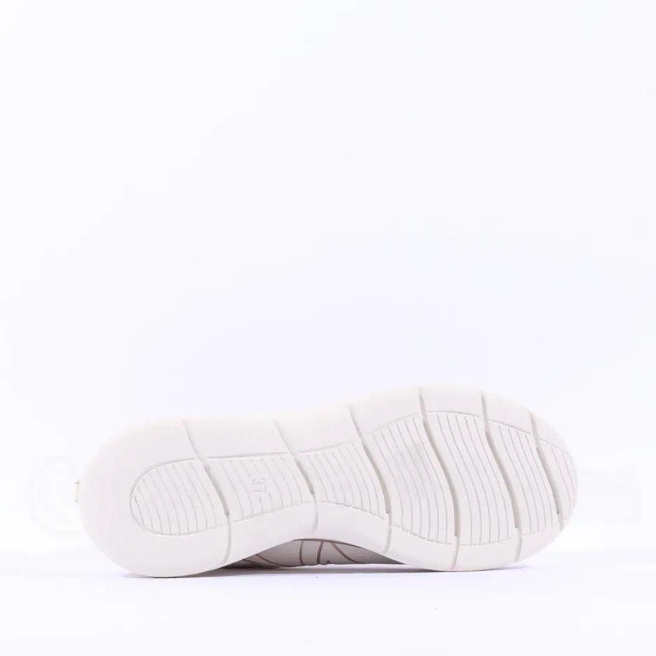 Women Tamaris Amelie Athleisure Wedge Trainer - Off White Gold
