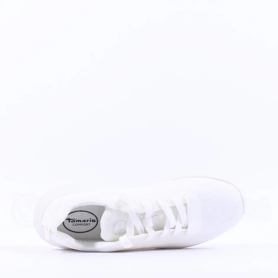Women Tamaris Amelie Athleisure Wedge Trainer - Off White