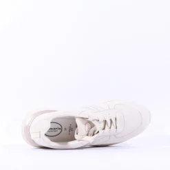 Women Tamaris Amelie Athleisure Wedge Trainer - Off White Gold