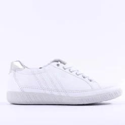 Women Gabor Amulet Laced Casual Shoe - White Leather