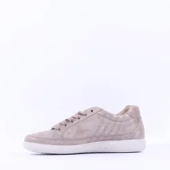 Women Gabor Amulet Laced Casual Shoe - Beige Metallic