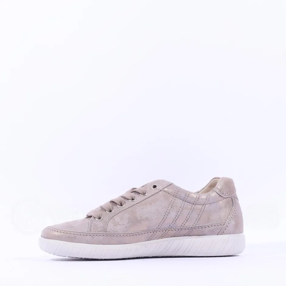 Women Gabor Amulet Laced Casual Shoe - Beige Metallic