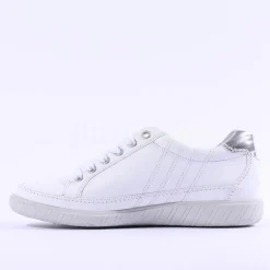 Women Gabor Amulet Laced Casual Shoe - White Leather