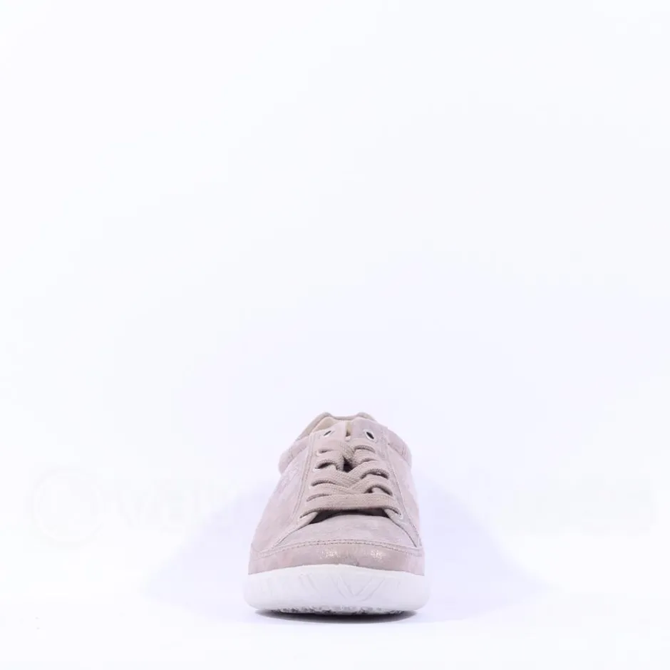 Women Gabor Amulet Laced Casual Shoe - Beige Metallic