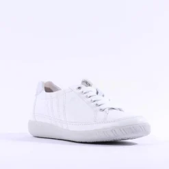 Women Gabor Amulet Laced Casual Shoe - White Leather