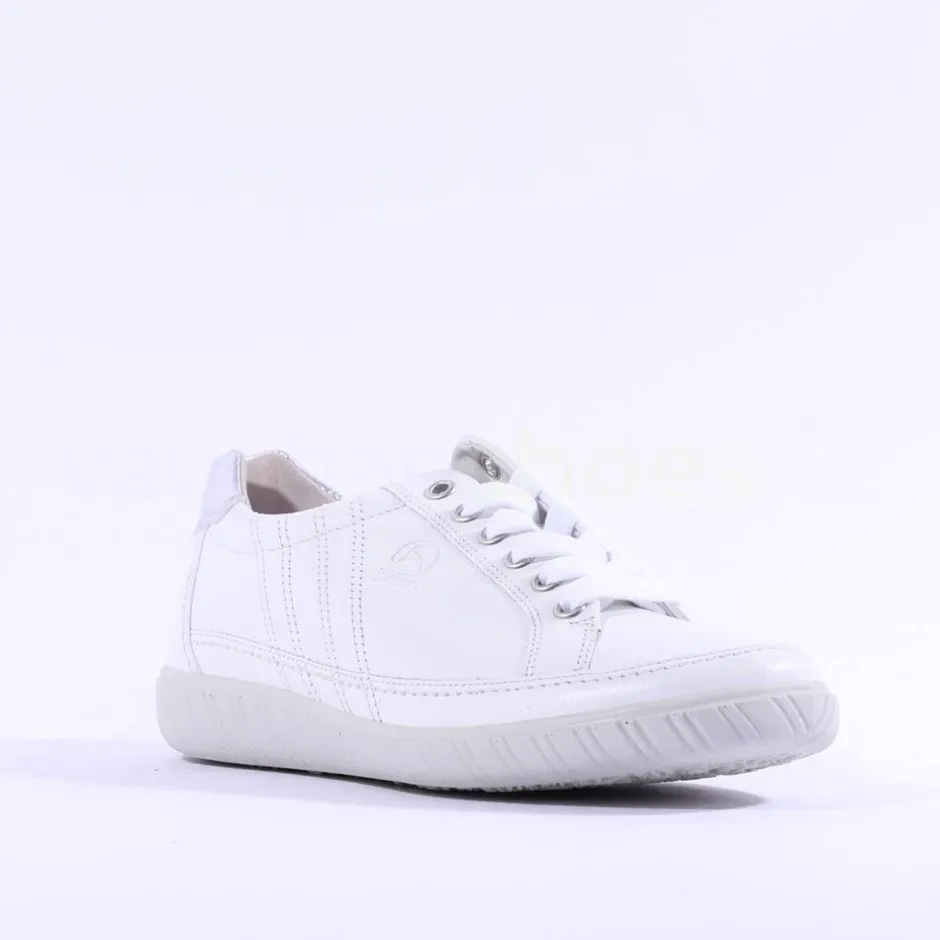 Women Gabor Amulet Laced Casual Shoe - White Leather