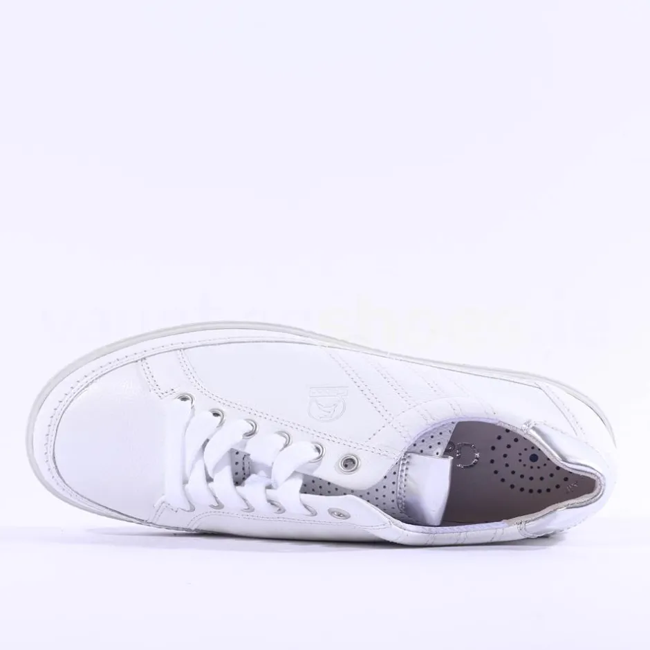 Women Gabor Amulet Laced Casual Shoe - White Leather