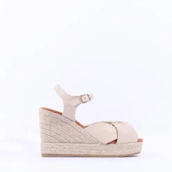 Women Wonders Anakena Espadrille Wedge - Cream Leather