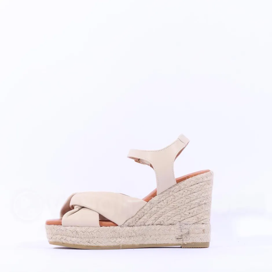 Women Wonders Anakena Espadrille Wedge - Cream Leather