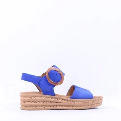 Women Gabor Andre Ring Buckle Layered Sandal - Blue Suede