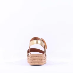 Women Gabor Andre Ring Buckle Layered Sandal - Metallic Leopard