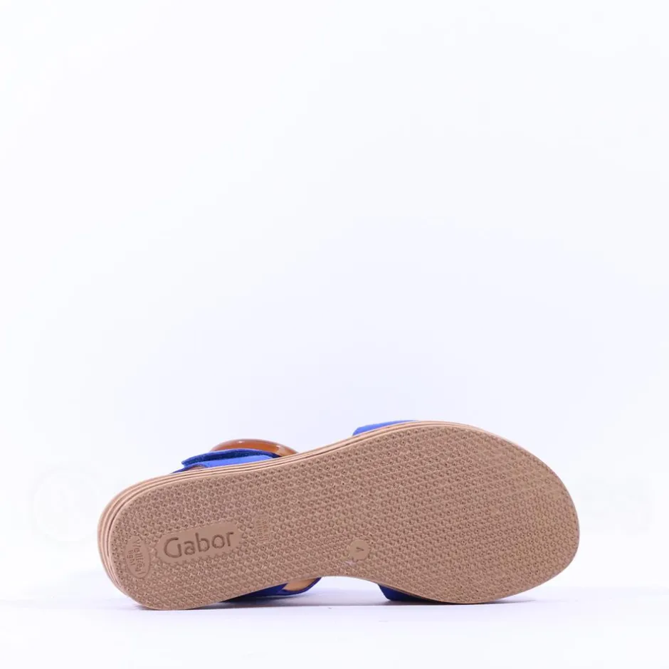 Women Gabor Andre Ring Buckle Layered Sandal - Blue Suede