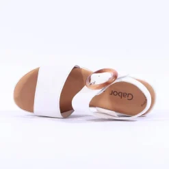 Women Gabor Andre Ring Buckle Layered Sandal - Latte Leather