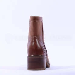 Women S.Oliver Anna Low Block Heel Ankle Boot - Cognac