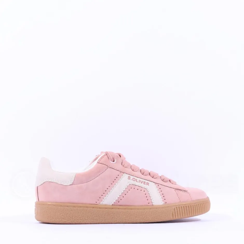 Women S.Oliver Anna Thick Lace Gumsole Trainer - Rose
