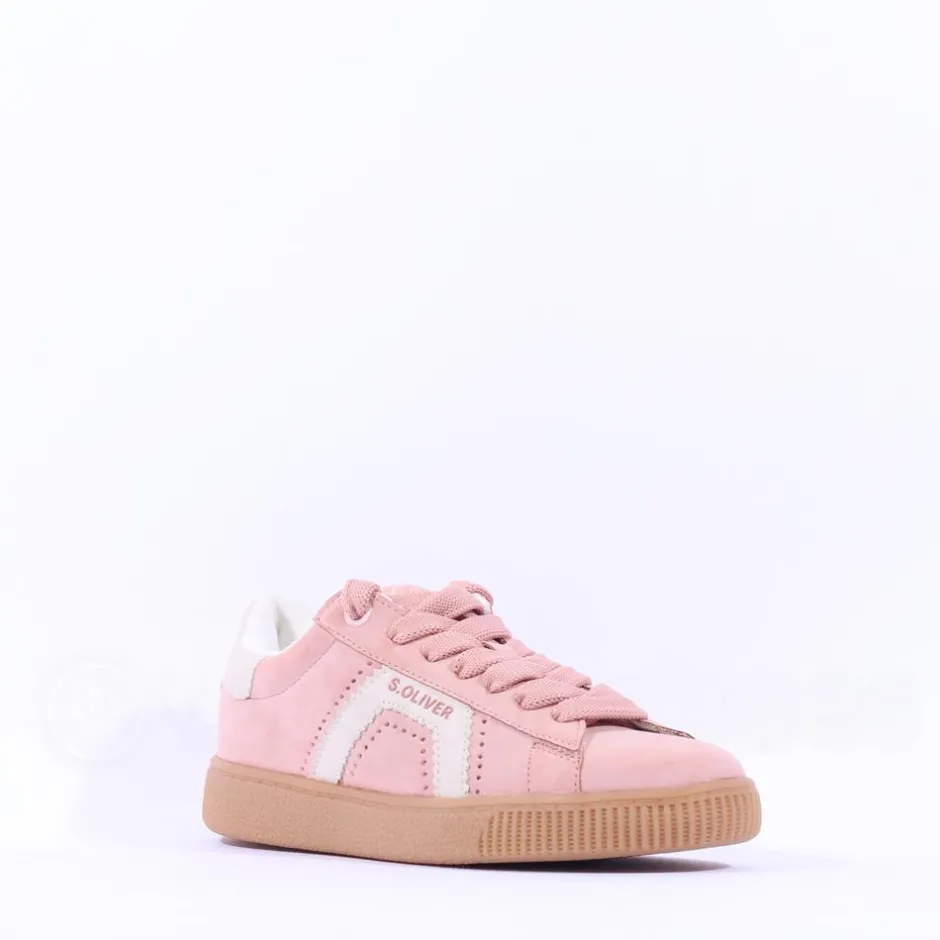 Women S.Oliver Anna Thick Lace Gumsole Trainer - Rose