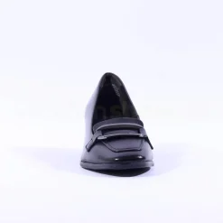 Women Tamaris Antonella Block Heel Link Loafer - Black Leather