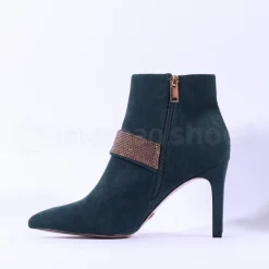 Women Una Healy Anytime Diamante Broach Boot - Green Gold