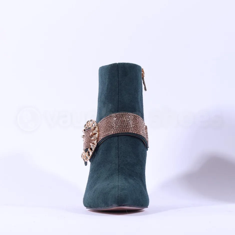 Women Una Healy Anytime Diamante Broach Boot - Green Gold