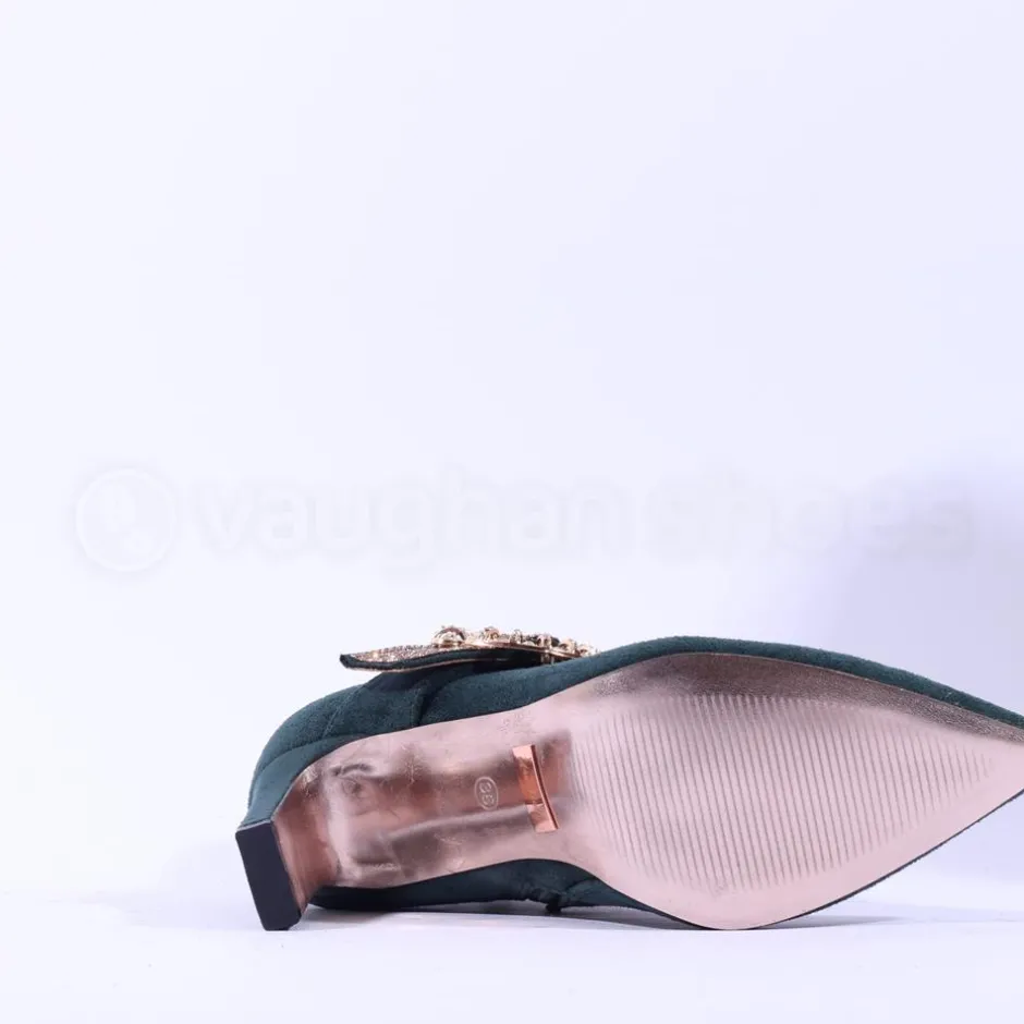 Women Una Healy Anytime Diamante Broach Boot - Green Gold