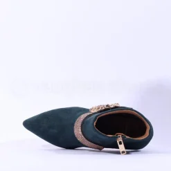 Women Una Healy Anytime Diamante Broach Boot - Green Gold