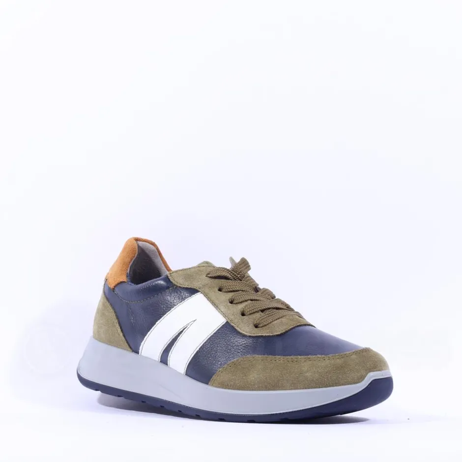 Ara Men Ara Matteo Laced Casual Trainer - Khaki Combi