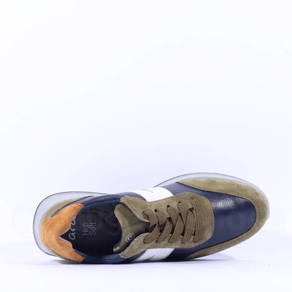 Ara Men Ara Matteo Laced Casual Trainer - Khaki Combi