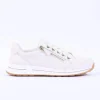Women Ara Osaka Side Zip Lace Trainer - Cream Leather