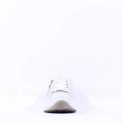 Women Ara Osaka Side Zip Lace Trainer - White Silver Print