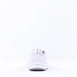 Women Ara Osaka Side Zip Lace Trainer - White Silver Print