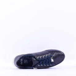 Women Ara Osaka Side Zip Lace Trainer - Navy White