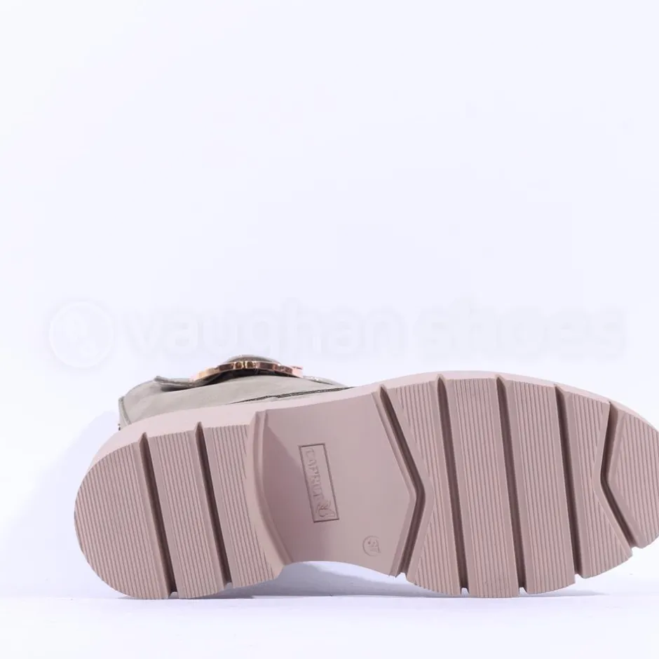 Women Caprice Arabella Buckle Strap Lace Boot - Khaki