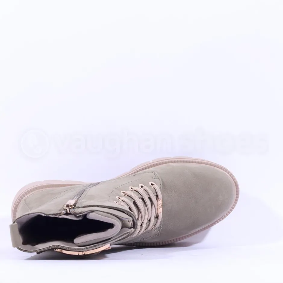 Women Caprice Arabella Buckle Strap Lace Boot - Khaki